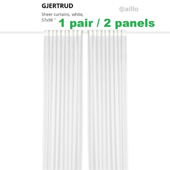 IKEA GJERTRUD Sheer curtains, 1 pair